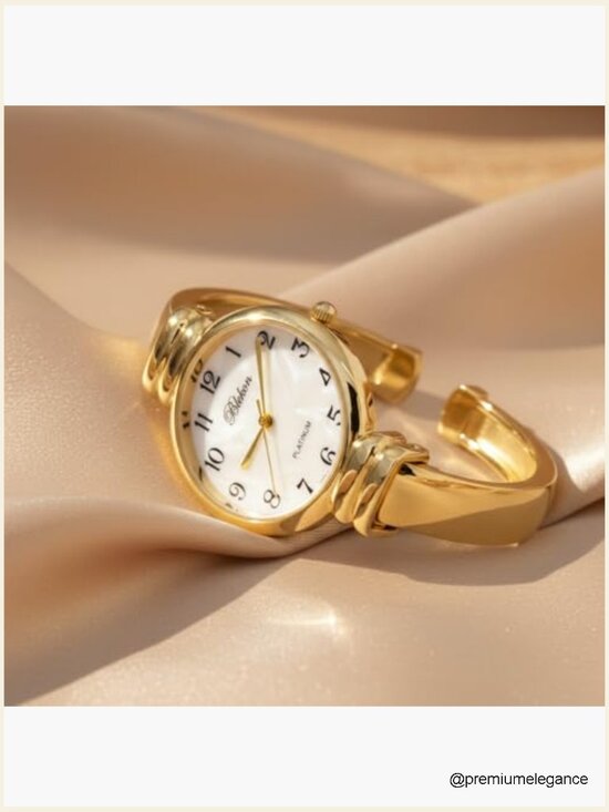 Mother of Pearl Cuff Bracelet Watch for Women Japanese Quartz Bangle Style main image 6